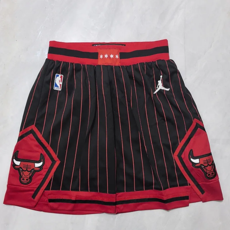 Chicago Bulls 2026 City Edition Black Red Stripe Basketball Shorts