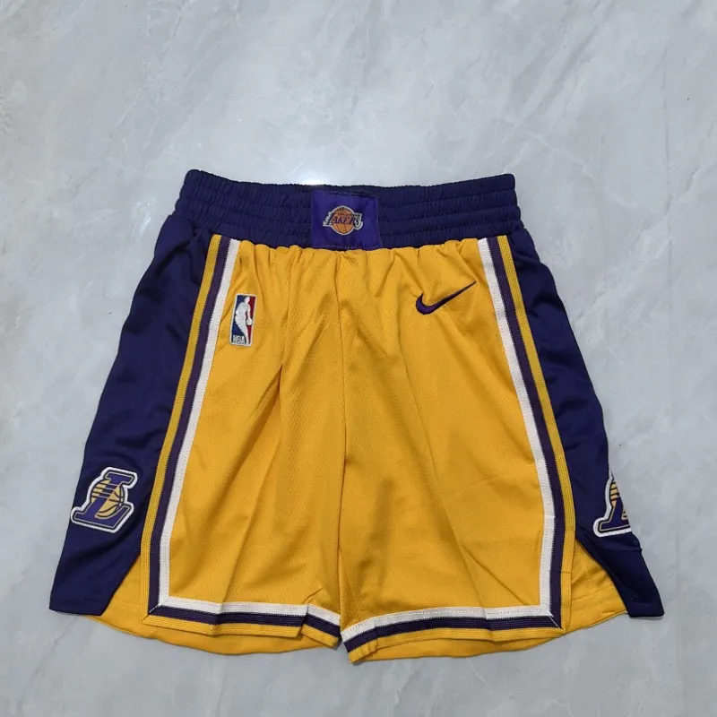 Pantaloncini da basket gialli per ragazzi dei Los Angeles Lakers