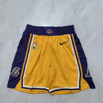 Short de basket jaune pour enfants des Lakers de Los Angeles