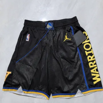 Calções de basquetebol pretos de bolso dos Golden State Warriors