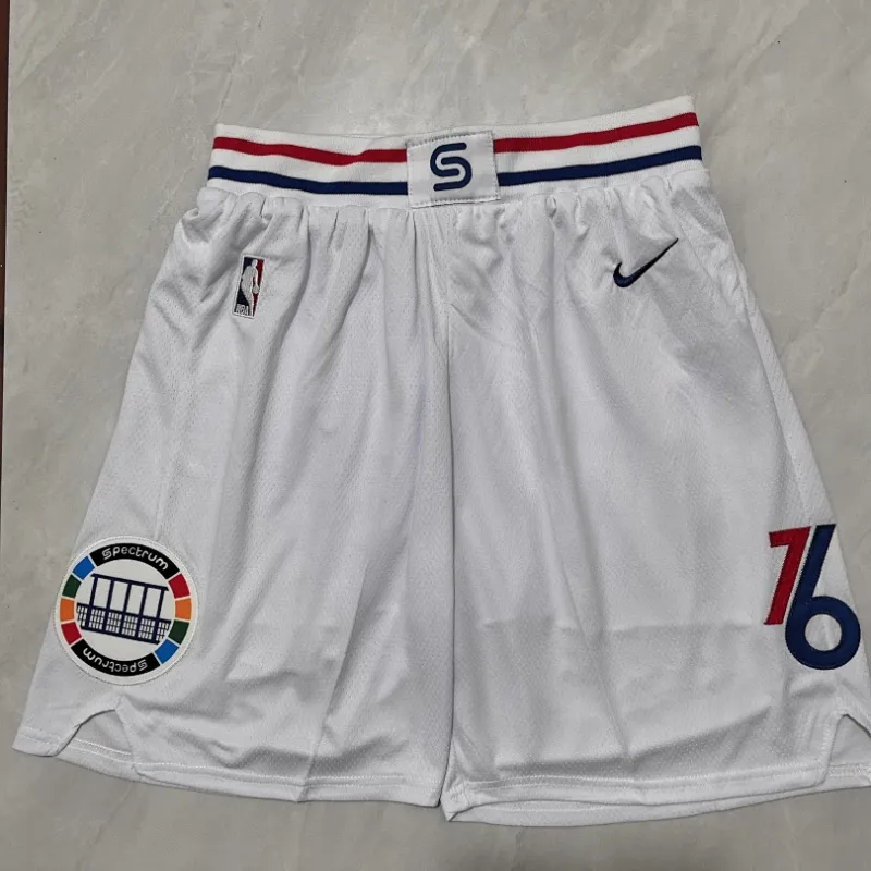 Philadelphia 76ers 2025 City Edition White Basketball Shorts