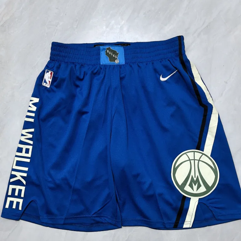 Milwaukee Bucks 2025 City Edition Blue Basketball Shorts
