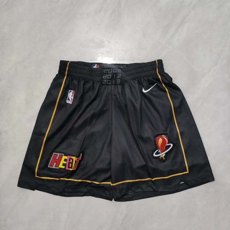 Zwarte basketbalshorts voor jongeren van Miami Heat