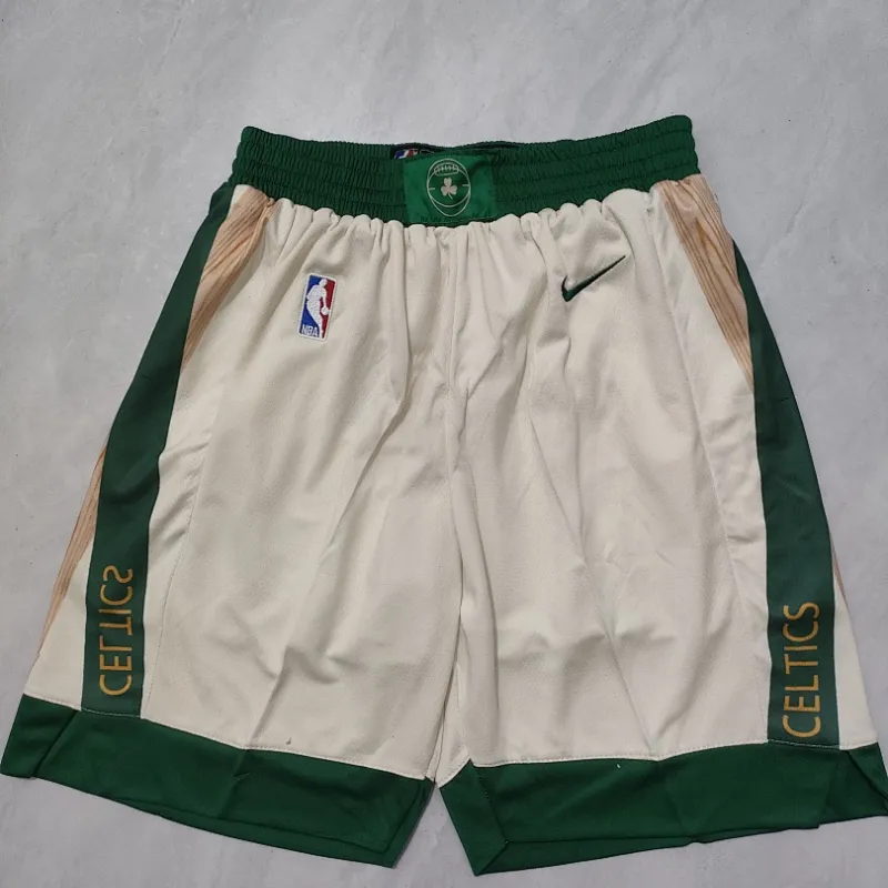 Short de basket Boston Celtics 2024 City Edition, couleur crème