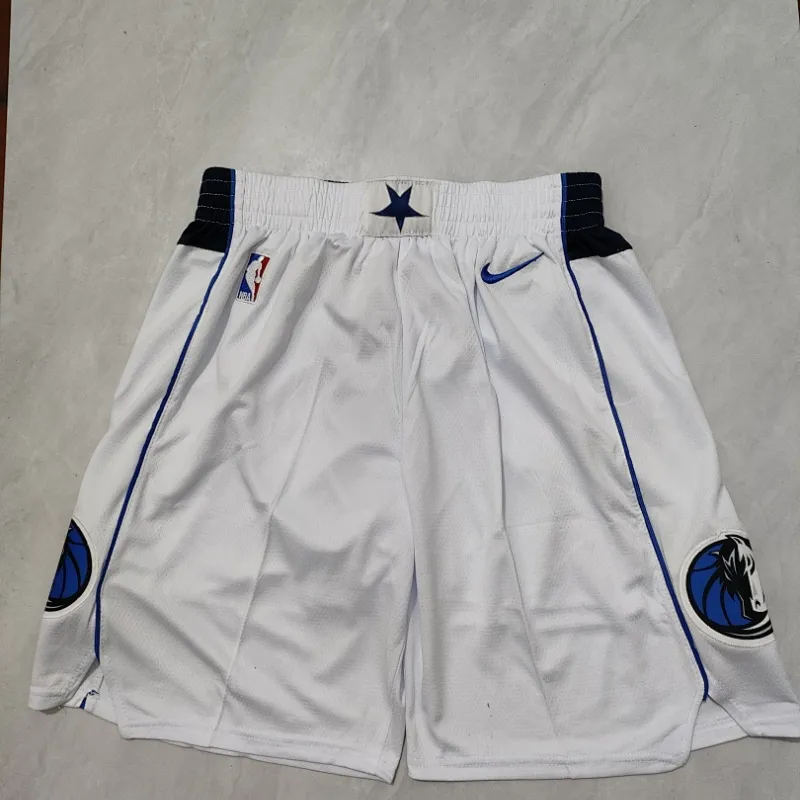 Dallas Mavericks White Basketball Shorts