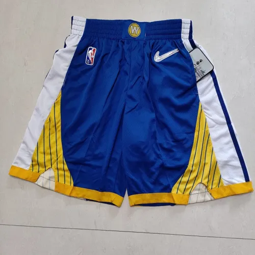 Golden State Warriors 75th Anniversary Throwback Pocket Blue Basketball Shorts