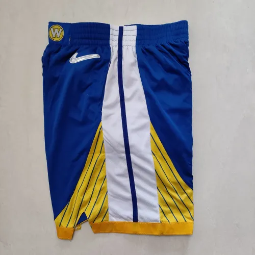 Golden State Warriors 75th Anniversary Throwback Pocket Blue Basketball Shorts