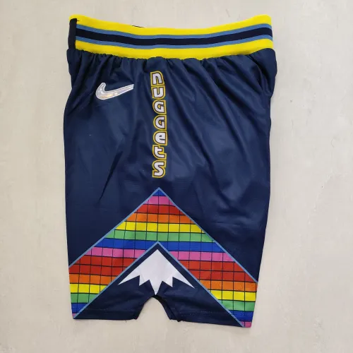 Denver Nuggets 75th Anniversary Throwback Navy Basketball Shorts