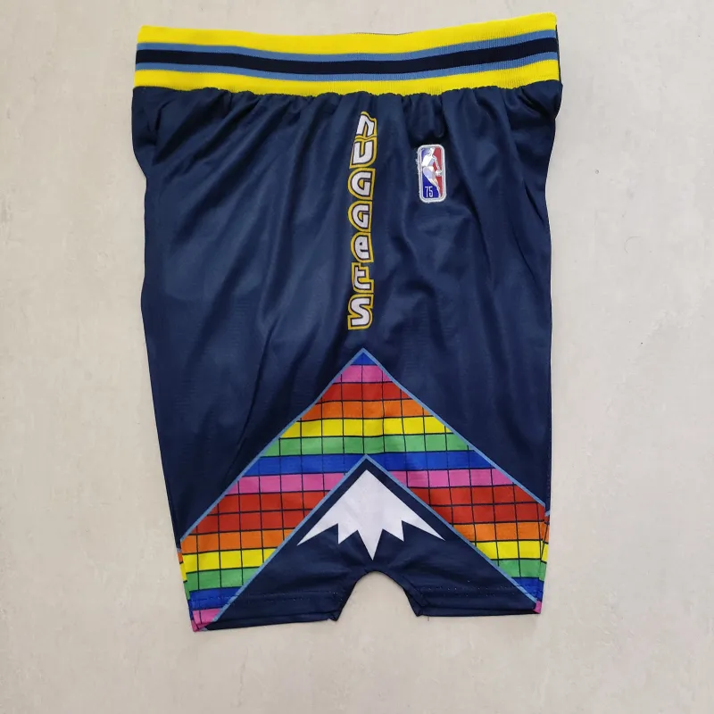 Denver Nuggets 75th Anniversary Throwback Navy Basketball Shorts