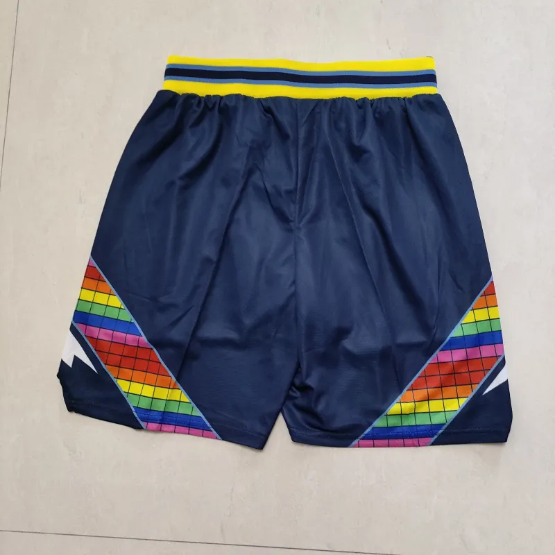 Denver Nuggets 75th Anniversary Throwback Navy Basketball Shorts