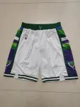 Short de basket blanc rétro « 75e anniversaire » des Milwaukee Bucks