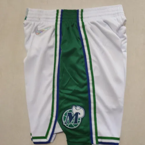 Dallas Mavericks 75th Anniversary Throwback Pocket White Basketball Shorts