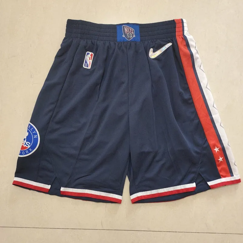 Brooklyn Nets 75th Anniversary Throwback Navy Basketball Shorts