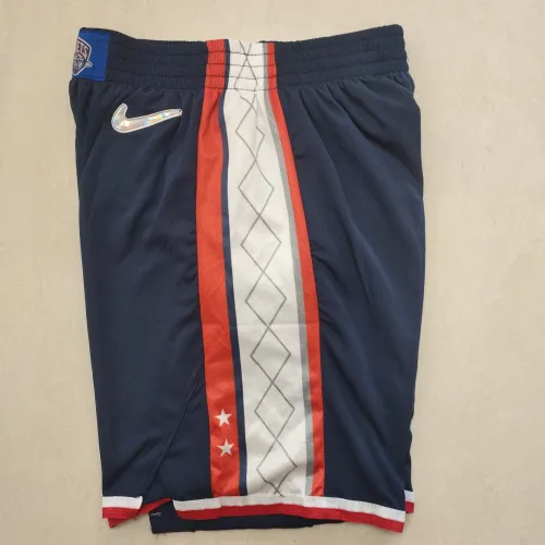 Brooklyn Nets 75th Anniversary Throwback Navy Basketball Shorts