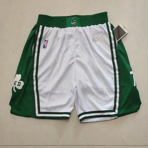 Boston Celtics 75th Anniversary Throwback White Basketball Shorts