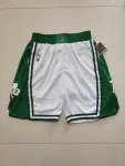 Witte basketbalshorts in retro-stijl ter ere van het 75-jarig jubileum van de Boston Celtics