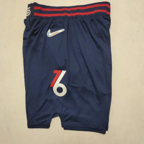 Philadelphia 76ers 75th Anniversary Throwback Navy Basketball Shorts
