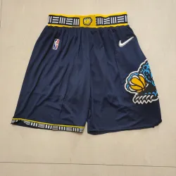 Memphis Grizzlies 75th Anniversary Throwback Navy Basketball Shorts - product photo Calções de basquetebol azul-marinho com design retro do 75.º aniversário dos Memphis Grizzlies