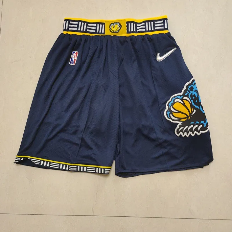 Memphis Grizzlies 75th Anniversary Throwback Navy Basketball Shorts
