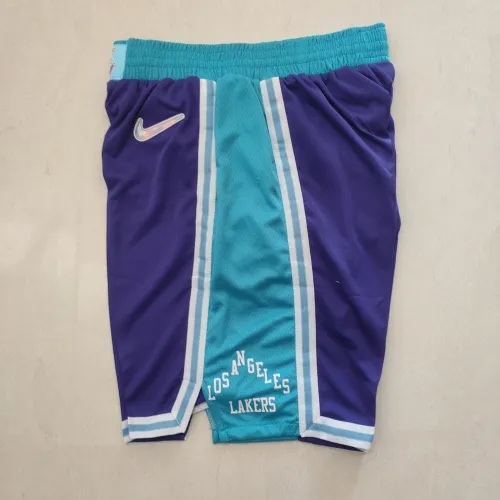Los Angeles Lakers 75th Anniversary Throwback Pocket Purple Basketball Shorts