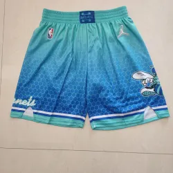Charlotte Hornets 75th Anniversary Throwback Green Basketball Shorts - product photo Short de basket-ball vert « rétro » des Charlotte Hornets, à l'occasion du 75e anniversaire de l'équipe