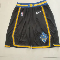 Golden State Warriors 75th Anniversary Throwback Black Basketball Shorts - product photo Golden State Warriors 75th Anniversary Throwback Black Basketball Shorts