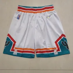 San Antonio Spurs 75th Anniversary Throwback White Basketball Shorts - product photo San Antonio Spurs 75th Anniversary Throwback White Basketball Shorts