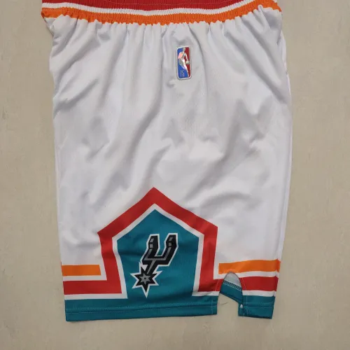 San Antonio Spurs 75-jarig jubileum: retro witte basketbalshort