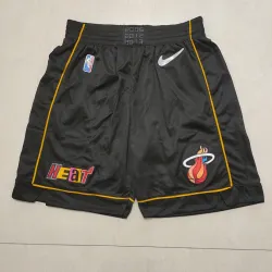 Miami Heat 75th Anniversary Throwback Black Basketball Shorts - product photo Miami Heat 75th Anniversary Throwback Black Basketball Shorts
