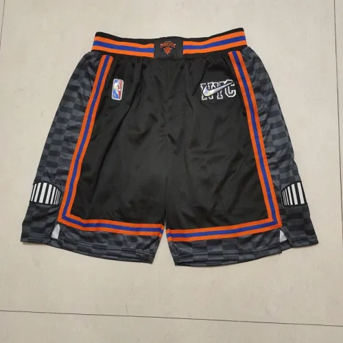 Pantaloncini da basket neri in stile retrò dei New York Knicks per il 75° anniversario
