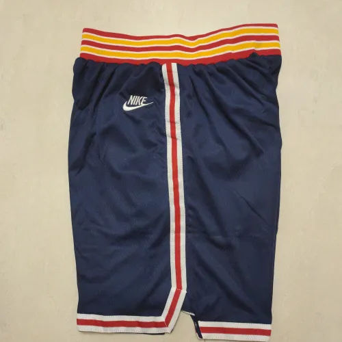 Golden State Warriors 75th Anniversary Throwback Navy Basketball Shorts
