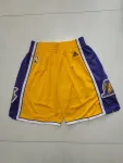 Los Angeles Lakers Throwback Yellow Basketball Shorts