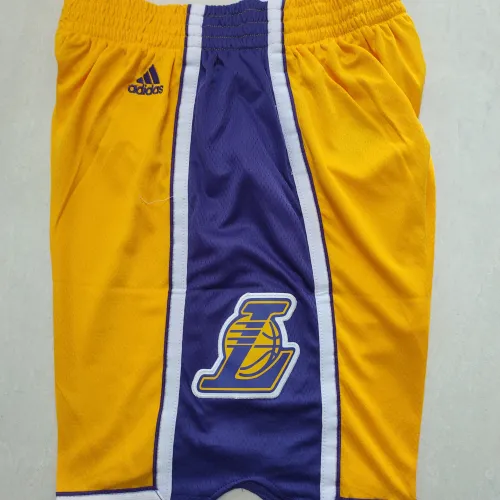 Los Angeles Lakers Throwback Yellow Basketball Shorts