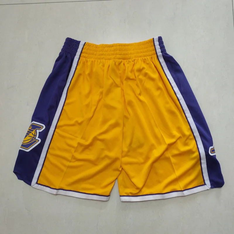 Los Angeles Lakers Throwback Yellow Basketball Shorts