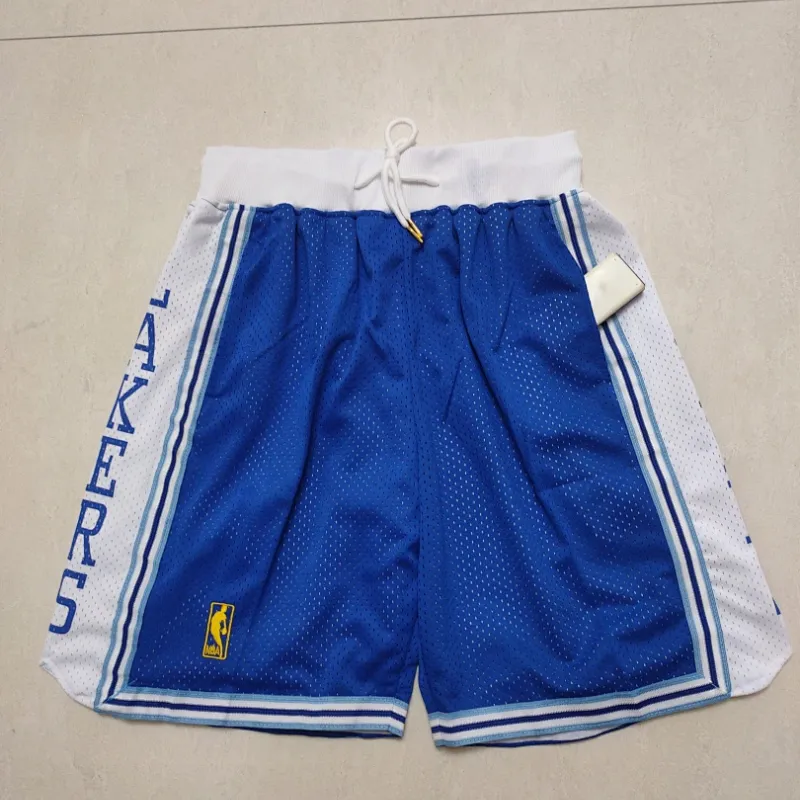 Los Angeles Lakers Throwback Pocket Blue Basketball Shorts