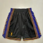 Los Angeles Lakers Throwback Black Basketball Shorts