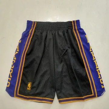 Los Angeles Lakers Throwback Black Basketball Shorts