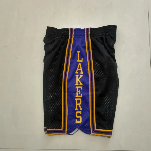 Los Angeles Lakers Throwback Black Basketball Shorts