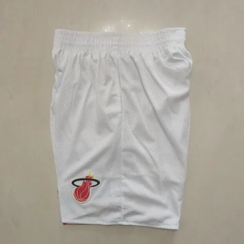 Miami Heat Throwback Pocket White Basketball Shorts