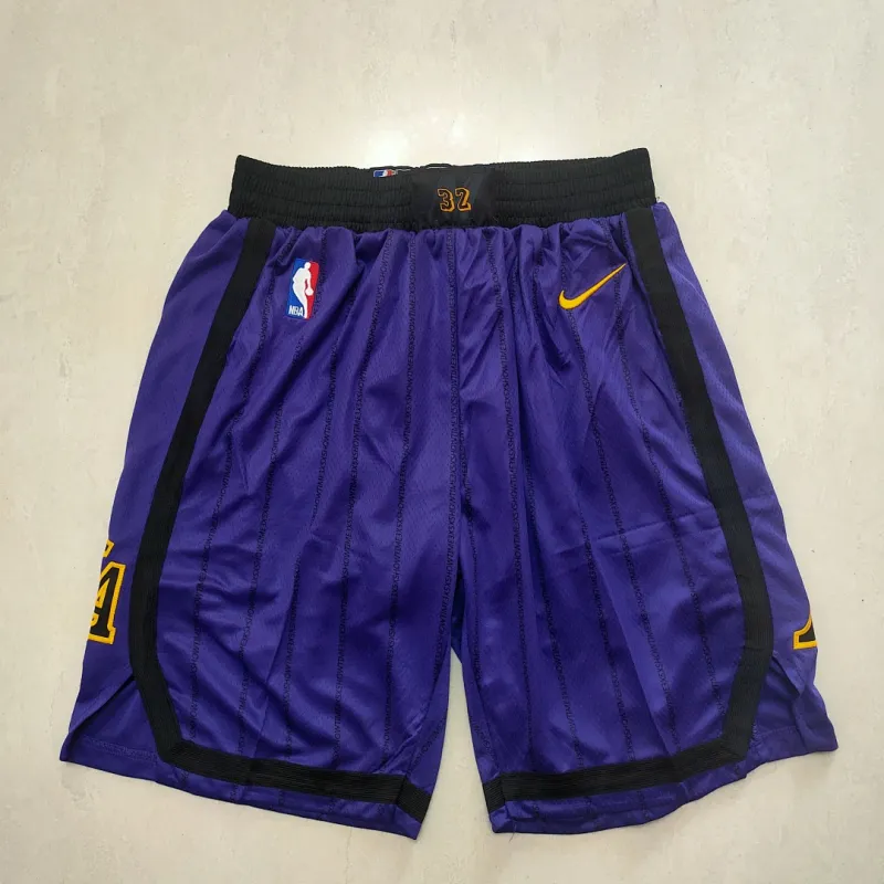 Calções de basquetebol roxos dos Los Angeles Lakers