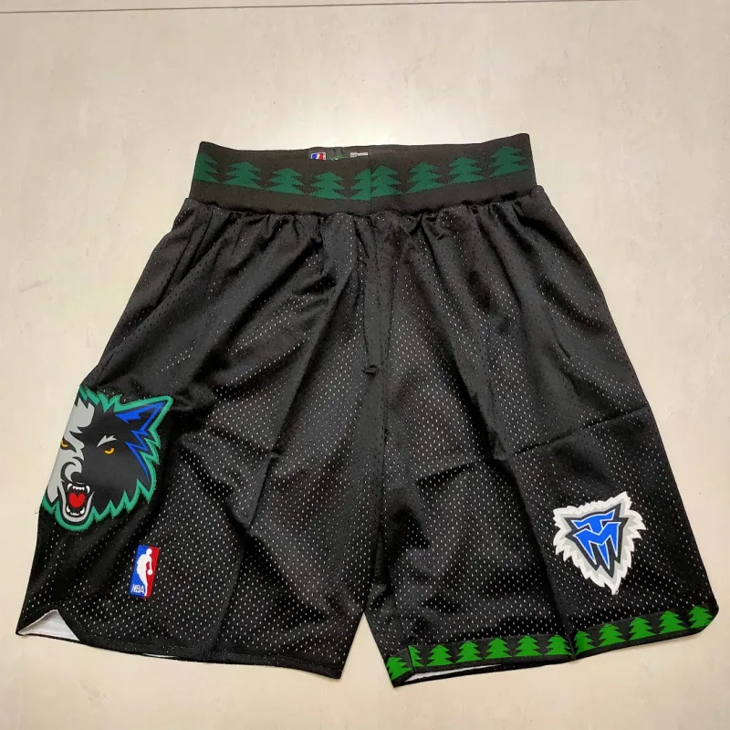 Minnesota Timberwolves Black Basketball Shorts