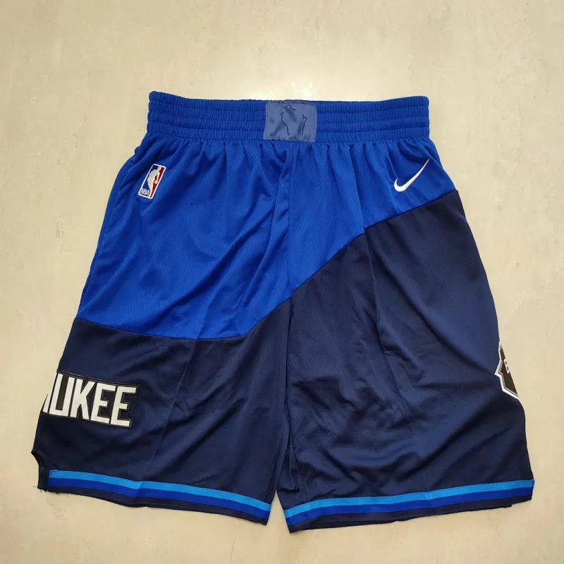 Milwaukee Bucks City Edition Blue Basketball Shorts