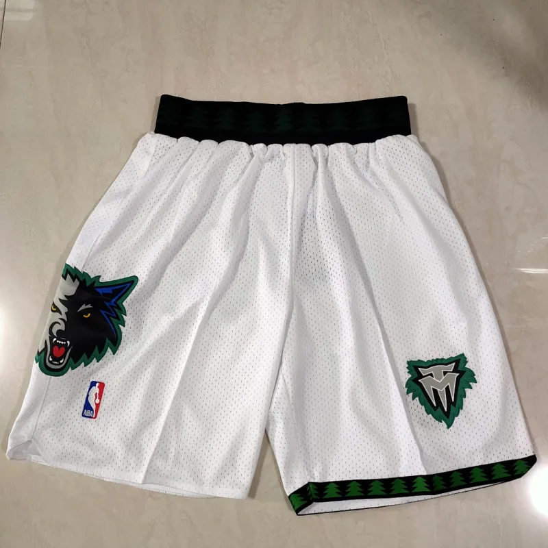 Minnesota Timberwolves Throwback White Basketball Shorts