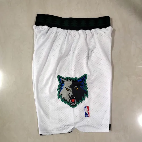 Minnesota Timberwolves Throwback White Basketball Shorts