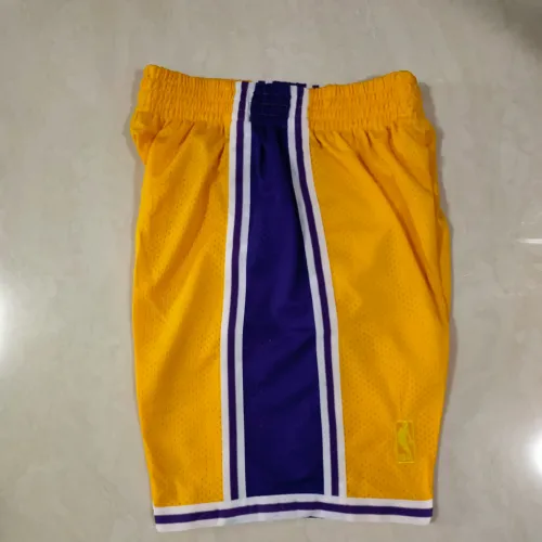 Los Angeles Lakers Throwback Yellow Basketball Shorts