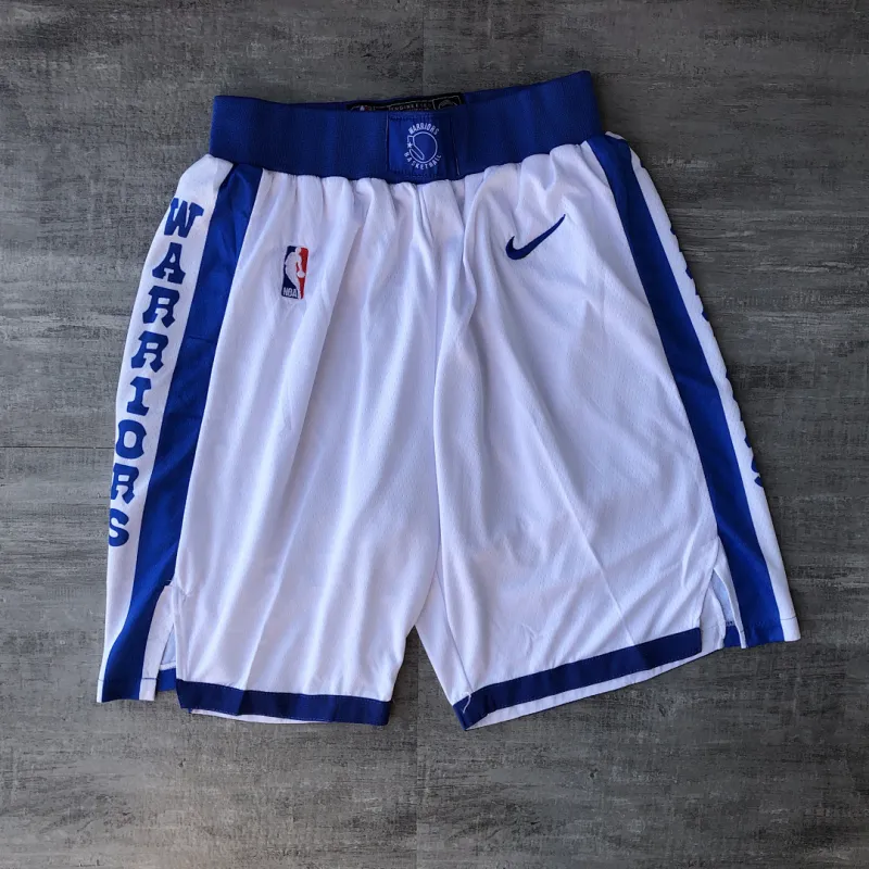 Golden State Warriors Throwback White Basketball Shorts