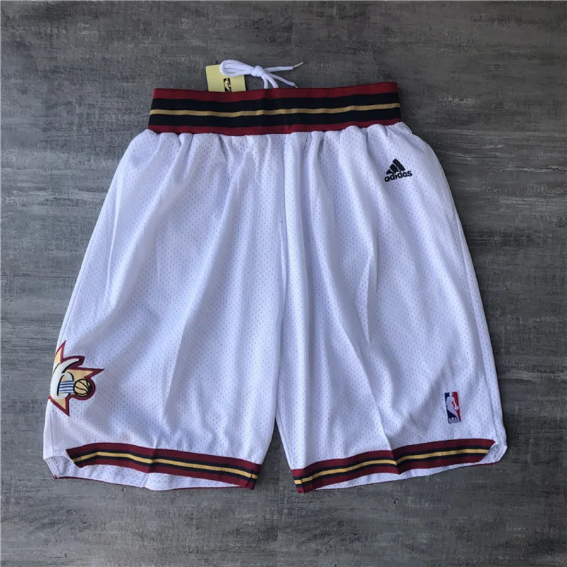 Philadelphia 76ers Throwback White Basketball Shorts