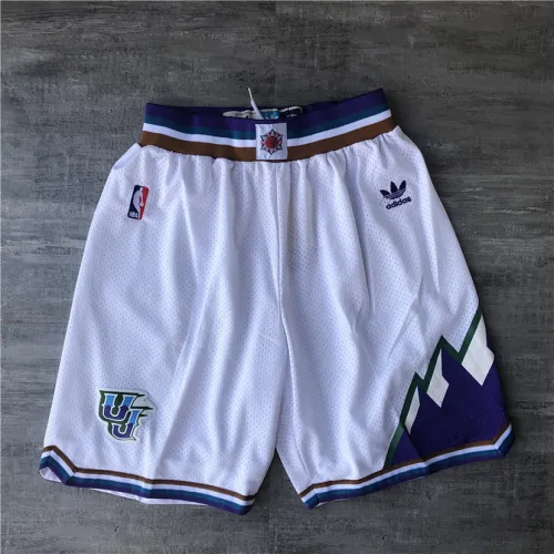 Utah Jazz Throwback White Basketball Shorts