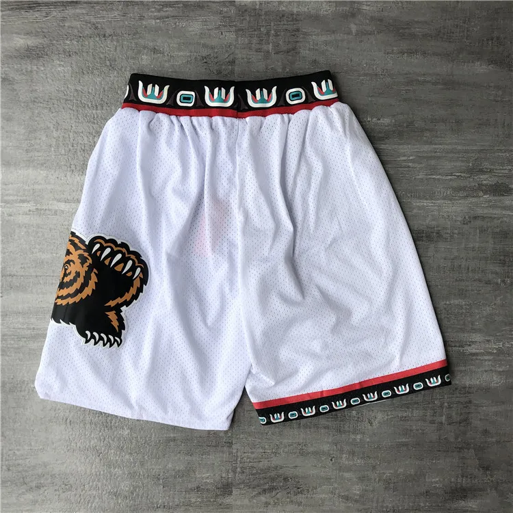 Memphis Grizzlies Throwback White Basketball Shorts