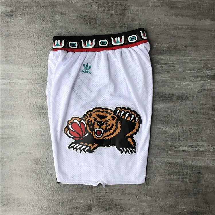 Memphis Grizzlies Throwback White Basketball Shorts